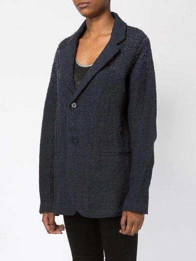 Shop Avant Toi Distressed Linen Blazer - Blue