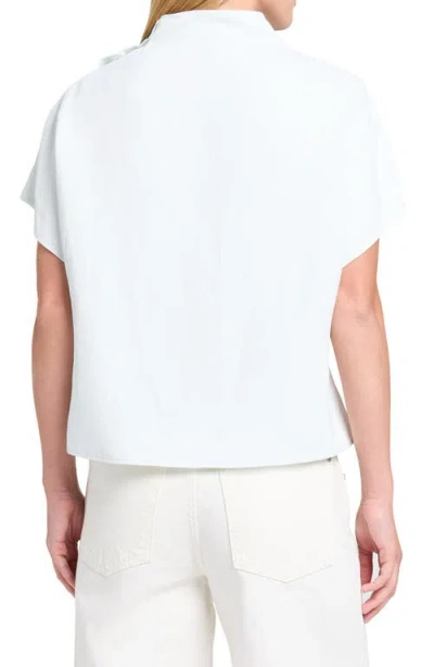 Twp Draped Satin Blouse In White