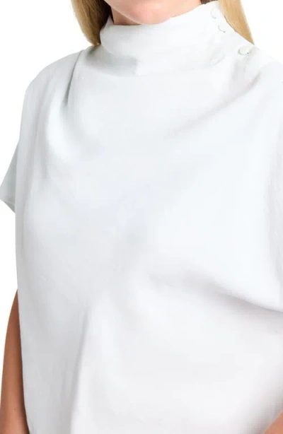 Twp Draped Satin Blouse In White