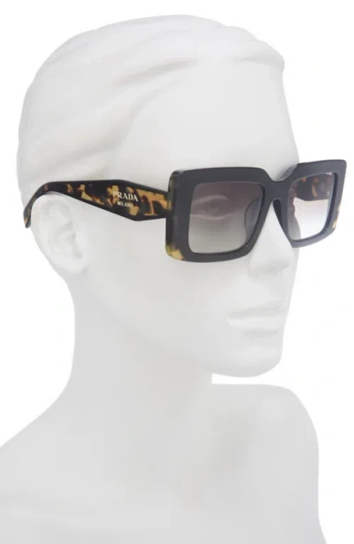 Prada 53mm Rectangular Sunglasses In Brown