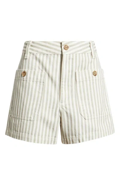 Frame The Cruise Striped Cotton Denim Shorts In Multi