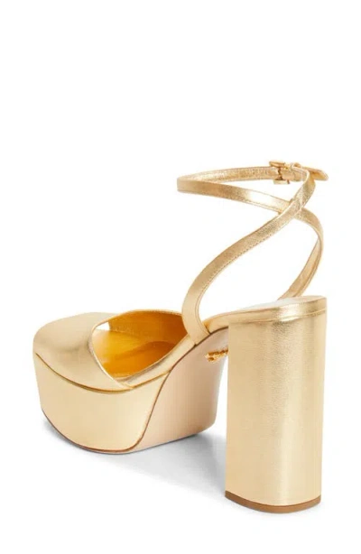 Prada Ankle Strap Platform Sandal In Nude