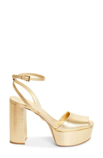Prada Ankle Strap Platform Sandal In Nude