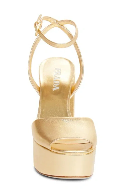 Prada Ankle Strap Platform Sandal In Nude