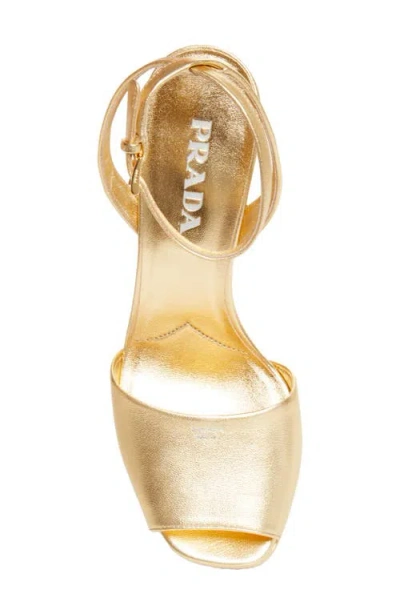 Prada Ankle Strap Platform Sandal In Nude