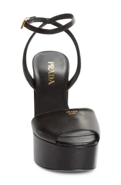 Prada 115mm Nappa Leather Platform Sandals In Black