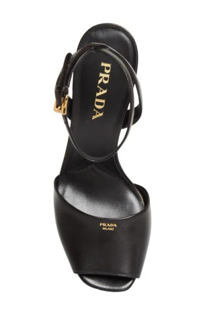 Prada 115mm Nappa Leather Platform Sandals In Black