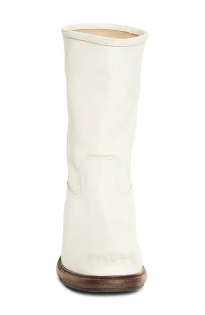 Prada Off White Leather Boots In White