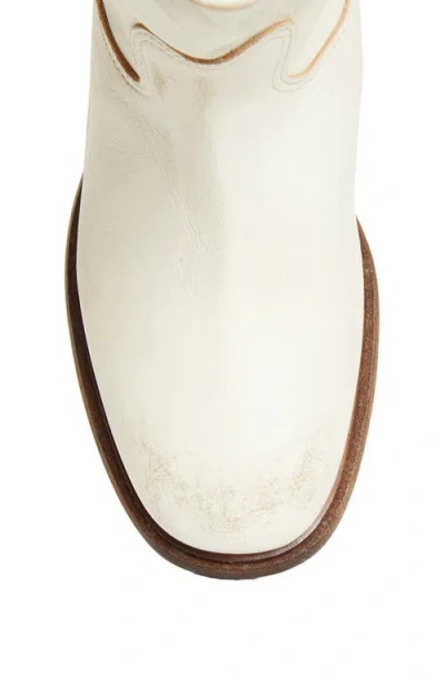 Prada Off White Leather Boots In White