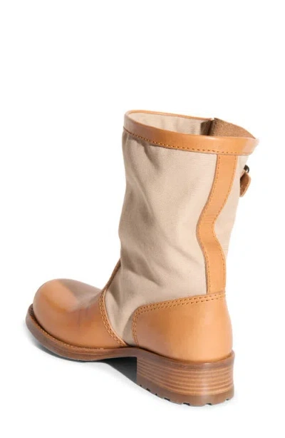Prada Canvas Boot In Brown