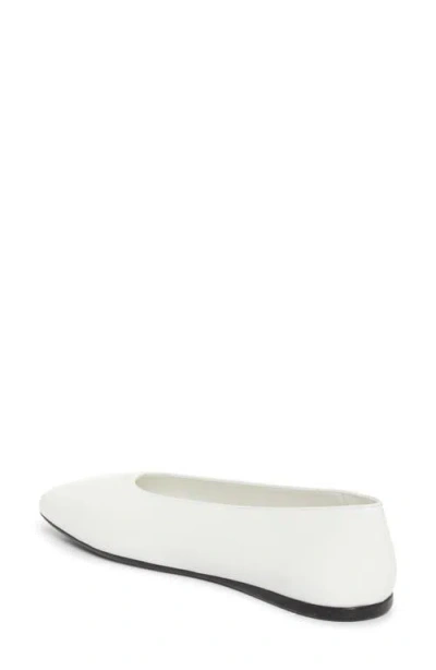 Prada Leather Ballet Flats In White