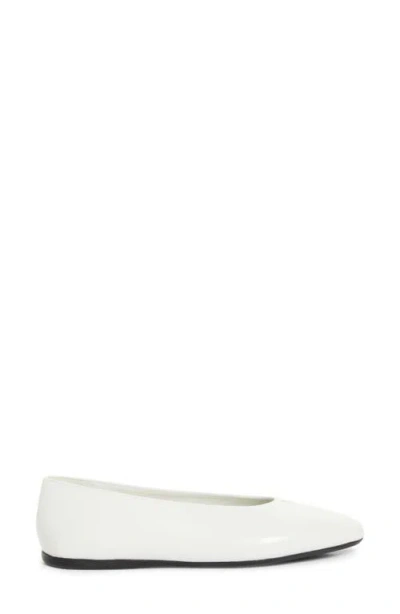 Prada Leather Ballet Flats In White