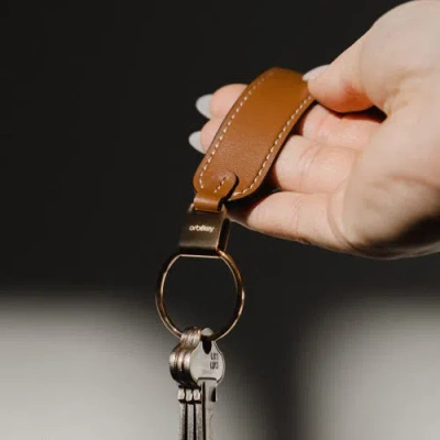 Orbitkey Leather Loop Keychain In Brown