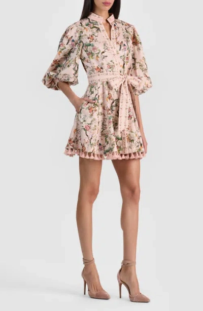 Alice And Olivia Lucy Mini Shirt Dress Sunset Grove English Rose In Multi