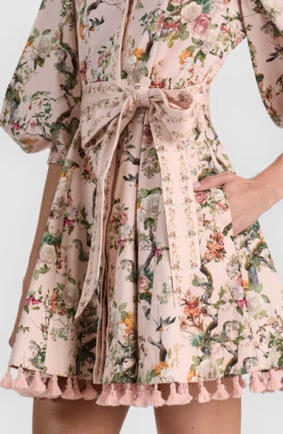 Alice And Olivia Lucy Mini Shirt Dress Sunset Grove English Rose In Multi