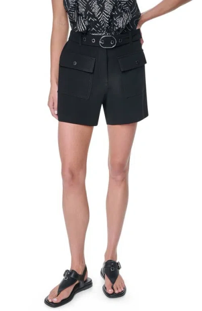 Dkny Belted Patch Pocket Short In Black