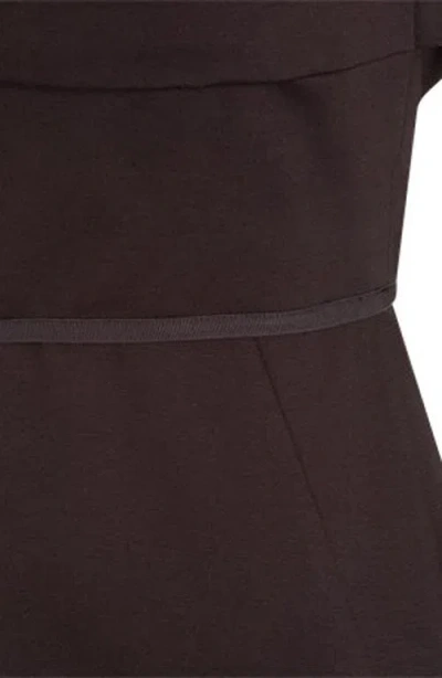 Hugo Boss Boss Layered Detail Slim Fit Jersey Dress In Brown