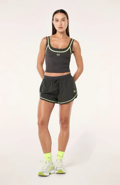 P.e Nation Linear Drawstring Shorts In Black