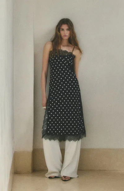 Mango Polka Dot Longline Tunic In Multi