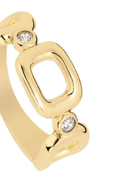 Athra Luxe La Dorée Square Link Ring In Gold