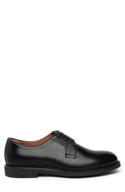 Nerogiardini Leather Plain Toe Derby In Black