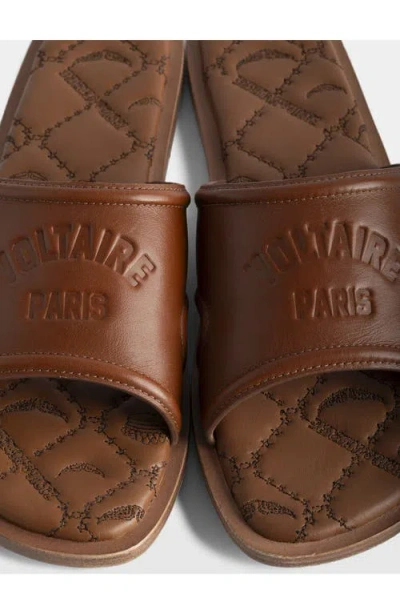 Zadig & Voltaire Beach Monogram Quilted Mule In Brown