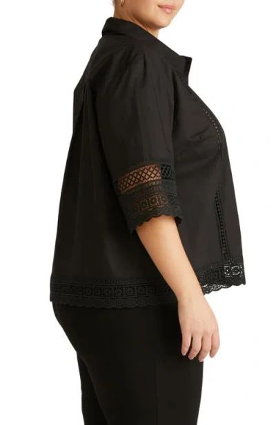 Universal Standard Dora Poplin Button-up Top In Black
