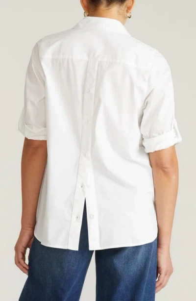 Universal Standard Button-back Popover Shirt In White