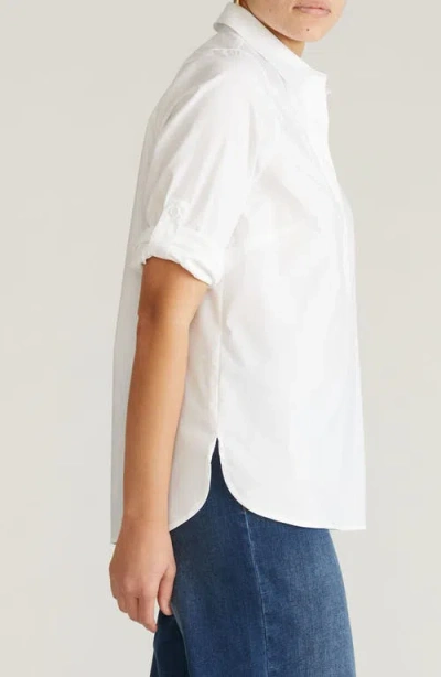 Universal Standard Button-back Popover Shirt In White