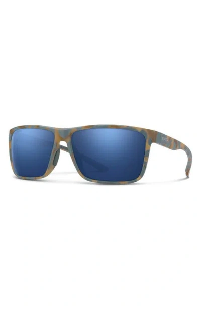Smith Riptide 61mm Polarized Sport Square Sunglasses In Blue