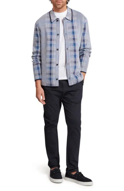 Ted Baker Mosens Check Stitch Button Jacket In Blue