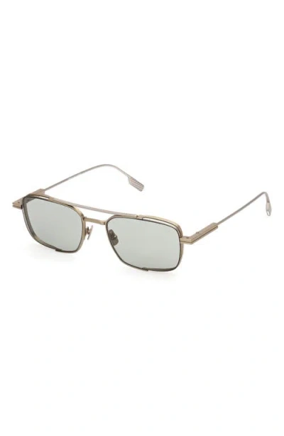 Zegna 54mm Rectangular Sunglasses In Brown