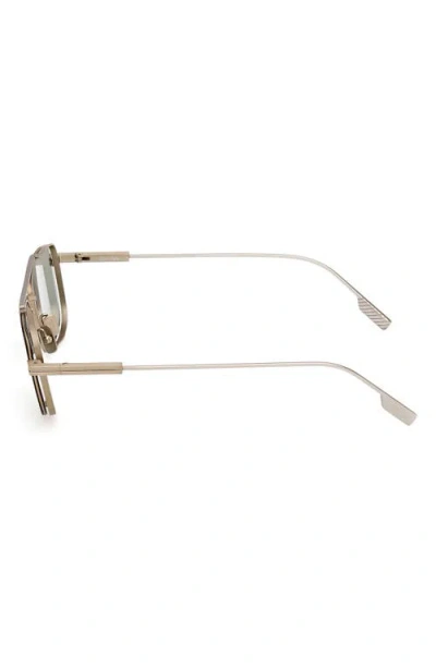 Zegna 54mm Rectangular Sunglasses In Brown