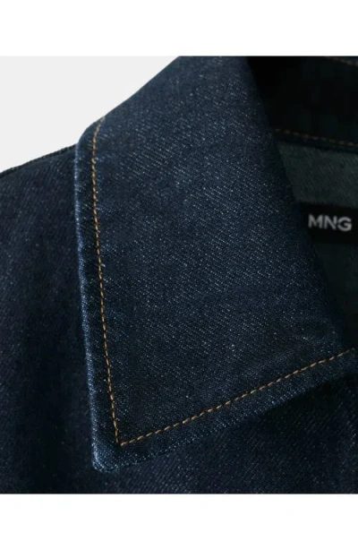 Mango Belted Denim Jumpsuit In Multi