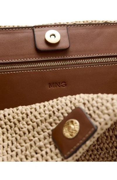 Mango Raffia Tote In Neutral