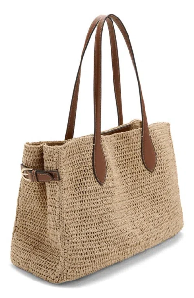 Mango Raffia Tote In Neutral