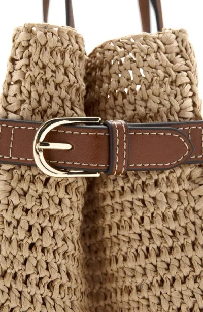 Mango Raffia Tote In Neutral
