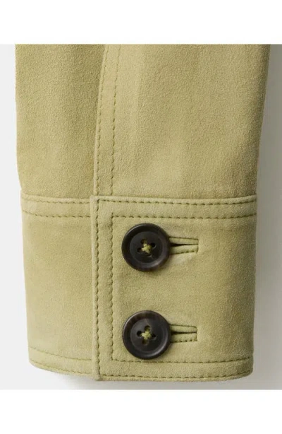 Mango Suede Jacket In Green