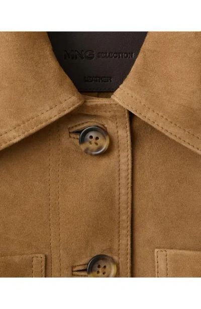 Mango Suede Jacket In Brown