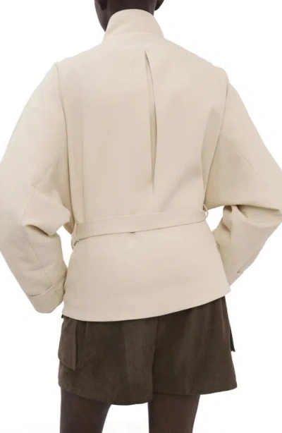 Mango Belted Jacket In Neutral