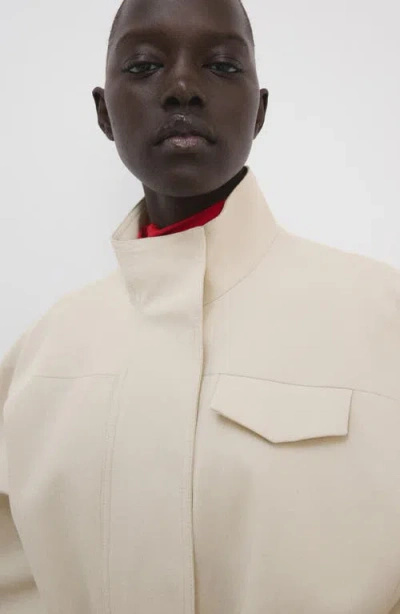 Mango Belted Jacket In Neutral