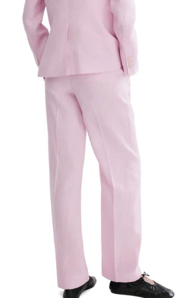 Mango Linen Suit Pants In Pink