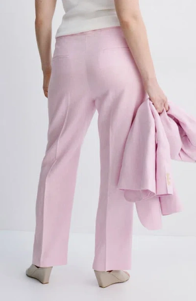 Mango Linen Suit Pants In Pink