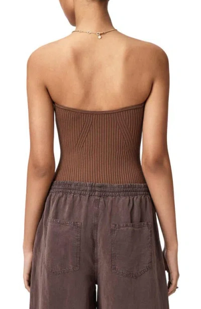 Allsaints Viscose Cruz Bandeau Slim Fit Top In Brown