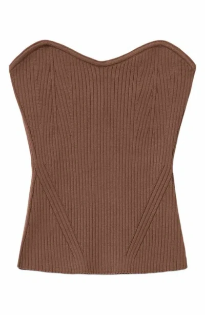 Allsaints Viscose Cruz Bandeau Slim Fit Top In Brown