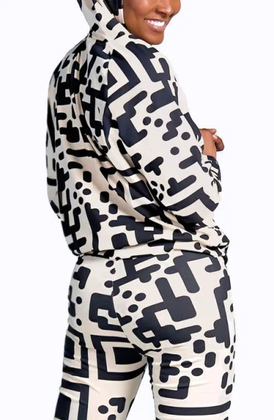 Dai Moda Qr Code Print Modal Blend Hoodie In White