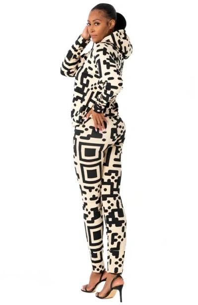 Dai Moda Qr Code Print Modal Blend Hoodie In White