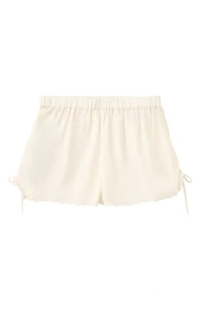 Mango Embroidered Cinched Shorts In Neutral