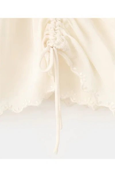 Mango Embroidered Cinched Shorts In Neutral