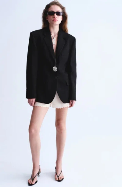 Mango Embroidered Cinched Shorts In Neutral